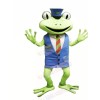 Frog with Blue Vest Mascot Costumes