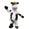 Furry Cow with Yellow Hat Mascot Costumes