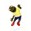 Happy Frog with Yellow T-shirt Mascot Costumes Cartoon