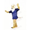 Brown Lion with Blue T-shirt Mascot Costumes Adult