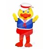 Mama Duck with White Hat Mascot Costume Cartoon