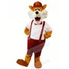 Funny Fox with Red Hat Mascot Costumes Cartoon	