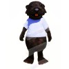 Sporty Beaver Black Mascot Costumes Cartoon	