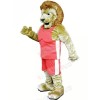 Power Lion with Pink Suit Mascot Costumes Cartoon