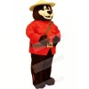 Safety Bear with Red Coat Mascot Costumes Cartoon
