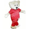 White Bear with Red Suit Mascot Costumes	