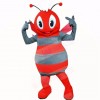 Smiling Grey and Red Bee Mascot Costumes Cartoon