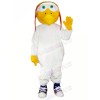 Pilots Seagull with White Suit Mascot Costumes Cartoon