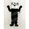 Realistic Black Stinky Skunk Mascot Costume Cartoon