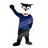 Black Bearcat Binturong with Blue Coat Mascot Costume Animal
