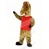 Brown Mustang with Red Vest Mascot Costume Animal