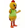 Yellow Chicken with Green Vest Mascot Costumes Cheap