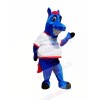 Happy Blue Horse Mascot Costumes Cartoon