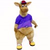 Top Quality Kangaroo With Purple Shirt Mascot Costumes Adult