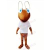 Happy Ant with White T-shirt Mascot Costumes Cartoon