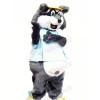 Grey Raccoon with Yellow Hat Mascot Costumes	