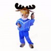 Sport Elk with Blue Sports Wear Mascot Costumes School