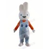 Smiling White Bunny Rabbit Mascot Costumes Cartoon