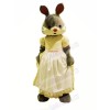 Lady Rabbit with White Dress Mascot Costumes