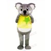 Grey Koala with Yellow T-shirt Mascot Costumes Cartoon