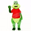 Friendly Crocodile with Red Shirt Mascot Costumes Cartoon