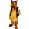 Brown Dog with Black Vest Mascot Costumes