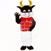 Friendly Lightweight Cow with Red Shirt Mascot Costumes School