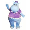 Blue Hippo with Purple T-shirt Mascot Costumes Cheap