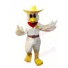 Cowboy Chicken with Yellow Hat Mascot Costumes Animal