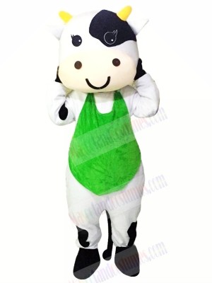 Milk Cow with Green Vest Mascot Costumes Cheap	