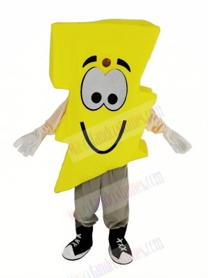 Yellow Lightning Mascot Costume