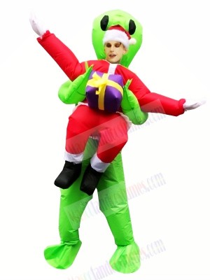 Inflatable Carry Me Christmas Santa Claus Green Alien ET Party Costume