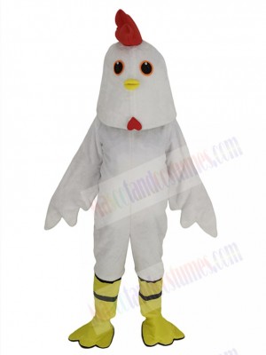 White Chicken fowl Mascot Costume Animal