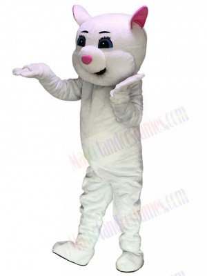 Pink Ears Kitty Cat White Mascot Costumes Cartoon