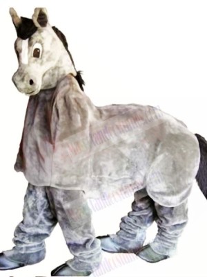 Cute Grey New 2 Person Horse Mascot Costume	