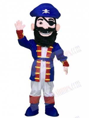 New Redbeard Pirate in Blue Mascot Costume