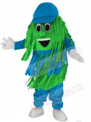Light Blue and Green Car Wash Cleaning Brush Mascot Costume
