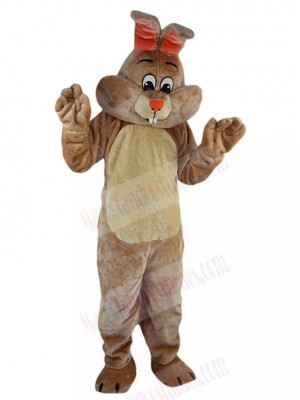 Brown Rabbit with Red Nose Mascot Costumes Animal