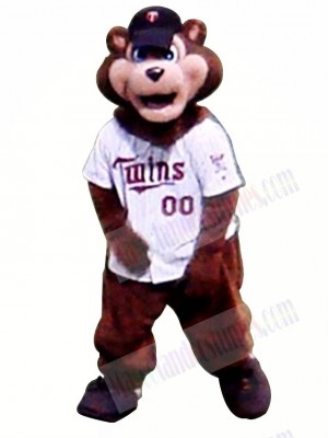 Baseball Brown Bear Mascot Costume 