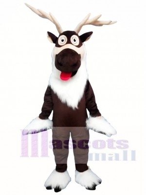 Brown Deer Christmas Reindeer Mascot Costume