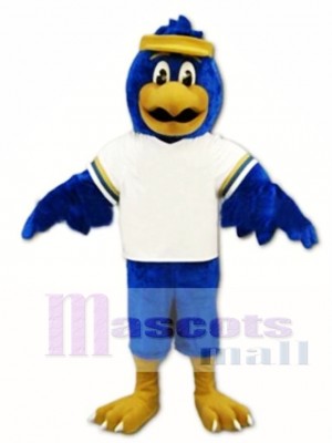 Blue Falcon Mascot Costume Character Eagle Bird