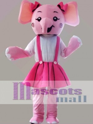 Pink Elephant Mascot Costume Cartoon