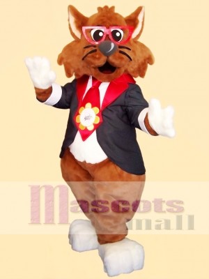 Gentle Georgia Glasses Cat Mascot Costume