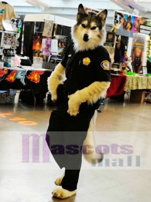 High Quality Police Wolf Mascot Costume