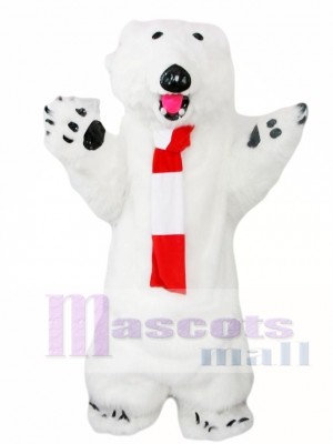 Furry Polar Bear Mascot Costume