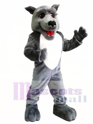 Cute Grey Wolf Mascot Costume