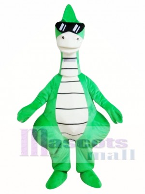 Cool Green Dinosaur Mascot Costume