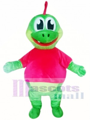 Cute Green Dinosaur Mascot Costume