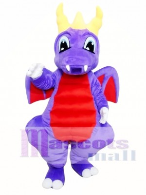 Purple Dragon Mascot Costume for Adults