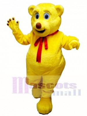 Cute Yellow Bear Mascot Costume